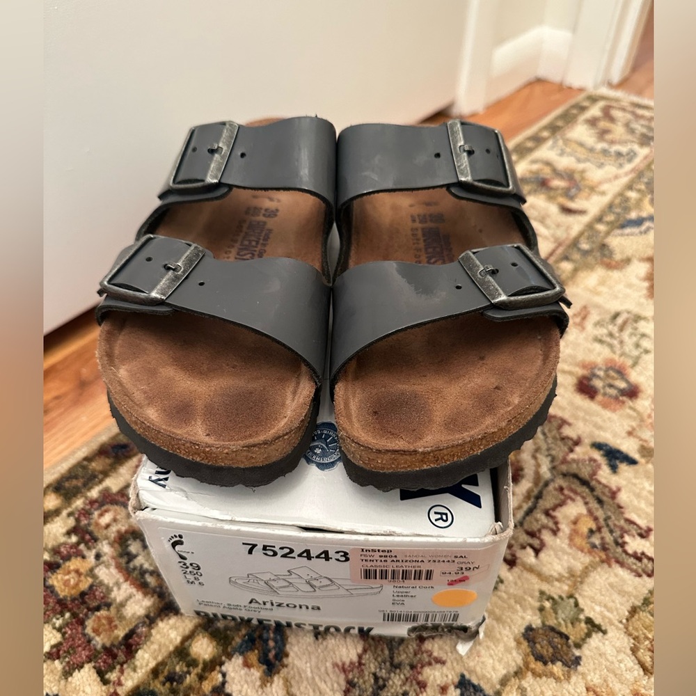 Patent Agate Grey Arizona Birkenstocks